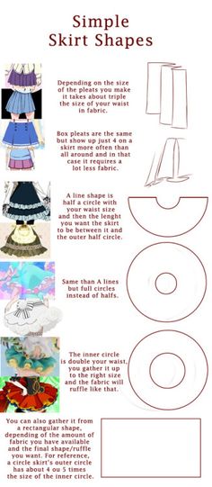 the instructions for how to make simple skirt shapes