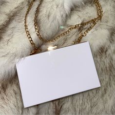 Detachable Gold Chain. Perfect For Bachelorette Parties White Rectangular Clutch With Chain Strap, Acrylic Clutch, Bachelorette Parties, Womens Purses, Bachelorette Party, Gold Chain, Gold Chains, Clutch Bag, Color White