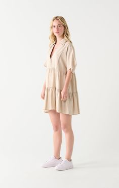 85% RAYON, 15% LINEN • MACHINE WASH, COLD. INSIDE OUT. GENTLE CYCLE • DO NOT USE BLEACH • HANG TO DRY • IRON ON LOW • DO NOT DRY CLEAN WILL HAVE POCKETS Lace Trim Mini Dress, Breezy Dress, Linen Mini Dress, Shop Mens Clothing, Babydoll Dress, Light Beige, Lace Trim, Baby Dolls, Burlap