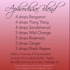 Essential Oil Aphrodisiac, Ball Recipes