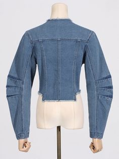 This mid-blue denim jacket captivates with its cropped fit, round shape sleeves, front snap buttons, raw hem and round neckline.Size Chart（CM）: Blue Denim Jacket, Dress Satin, Cropped Jacket, Sweater Coats, Crop Jacket, Mesh Dress, Cropped Tank Top, Floral Maxi Dress, Satin Dresses