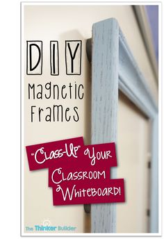 a close up of a door handle with the words diy magnetic frames on it