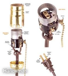 four different types of motor parts on a white background with words describing the parts labeled