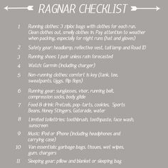 the ragnar checklist with instructions for how to use it