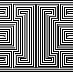 an abstract black and white maze pattern