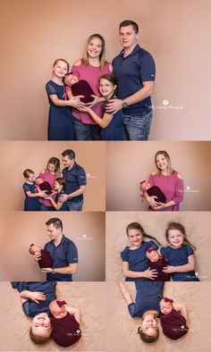 a collage of photos showing the family's love for each other with their arms around one another