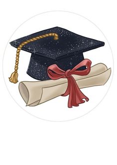 a graduation cap and diploma scroll