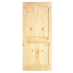 This knotty pine 2-panel round top door is solid wood providing energy efficiency and sound control. Enhance the overall look of your home today with the traditional architectural features of a knotty pine door. RELIABILT 28-in x 80-in 2-panel Round Top Plank Textured Solid Core Unfinished Pine Wood Slab Door in Brown | LO248093 Knotty Pine Doors, Arched Interior Doors, American Building, Craftsman Door, Prehung Interior Doors, Pine Doors, Prehung Doors, Arch Interior, Knotty Pine