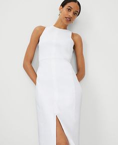 Elevate your wardrobe with the Ann Taylor Linen Twill Crew Neck Sheath Dress, a testament to understated elegance and modern sophistication. This dress is perfect for women who appreciate clean lines and a polished look.

- **Size**: Regular - 4
- **Color**: White
- **Material**: Shell: 54% Linen, 29% Polyester, 15% Viscose, 2% Spandex; Lining: 100% Cotton
- **Gender**: Female
- **Features**: Sleeveless, crew neck, back zip closure, back slit, fully lined
- **Care**: Machine washable

Crafted fr White Sheath Dress, Belted Wrap Dress, Ann Taylor Petite, Bridal Shower Outfit, Little White Dress, Tall Dresses, Sleeveless Dresses, Style Steal, Event Outfit