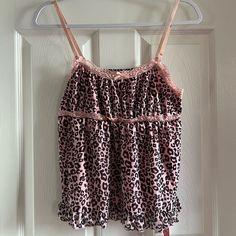 Pink And Black Leopard Print Cami Top Leopard Print Cami, New Y2k, Black Leopard Print, Y2k Top, Black Leopard, Pink And Black, Cami Top, Y2k Fashion, Cami Tops