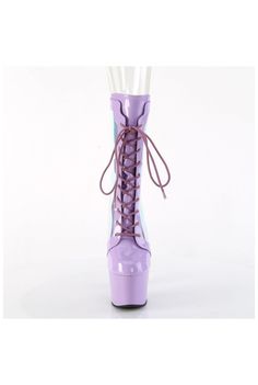 7" Heel, 2 3/4" PF Lace-Up Front Anke Boot, Back Zip - Fit Guide: True to Size - Heel: 7" Heel, 2 3/4" Platform - Brand: Pleaser - Country of Origin: Imported Fitted Purple Lace-up Boots, Purple Lace-up Party Boots, Purple Platform Boots With Pointed Toe, Purple High-top Platform Boots, Japan Woman, Ankle Boot, Womens Sizes, Lace Up, Boots