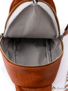 BirdinBag - Bohemian Style Womens PU Chest Bag: Crossbody with Wide Shoulder Strap, Single Pocket Backpack Travel Chest Bag Backpack For Mobile, Travel Chest Bag Backpack For Mobile Phone, Brown Softback Shoulder Bag With Zipper Closure, Brown Mobile Phone Satchel Backpack, Travel Crossbody Backpack With Mobile Phone Bag, Daily Use Satchel Chest Bag, Travel Hobo Bag With Mobile Phone Pouch, Travel Bucket Bag Backpack With Mobile Phone Holder, On-the-go Satchel Chest Bag