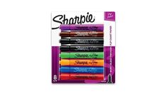 sharpie markers set of 6 assorted colors with sharpener and eraser in packaging