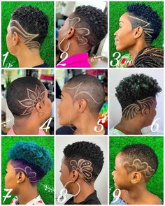 Natural Hair For Black Women, Natural Hair Textures, Hair Tattoo Designs, Barber Cut, Natural Hair Haircuts, Haircuts For Black Women