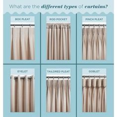 four different types of curtains with the words what are the different types of curtains?