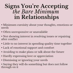 Bare Minimum Relationship List, In Relationship, Bare Minimum, Getting To Know Someone