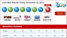 the lotto max results for friday august 29, 2014 are shown in this screenshot