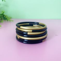 ♥ IMPORTANT NOTE:  - Size: Bracelet diameter about: 6.2-6.8cm and height:0.4m - There is an error of 2-4mm due to the product being 100% handmade ♥ GREAT KEEPSAKE: PACK 1 BRACELET Lacquered Natural Buffalo Horn Bangle. 7 bracelets meaning to bring good luck for the whole week, dispel bad omens, unlucky in life ♥ UNIQUE ART AND DESIGNS: This beautiful bracelet is handcrafted 100% from natural buffalo horn material, half is painted in colorful lacquer. Add some sparkle to your outfits with this se Handmade Adjustable Black Bangle, Adjustable Handmade Black Bangle, Adjustable Black Handmade Bangle, Adjustable Black Bangle, Handmade Black Round Bangle, Black Round Cuff Bracelet Gift, Horn Bracelet, Bracelets With Meaning, Horn Jewelry