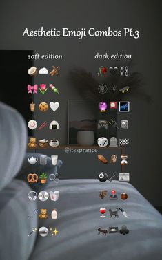 Aesthetic soft & dark emoji combos 💕 Ig Captions Emoji Combo, Aesthetic Bio Emojis, Instagram Id Ideas Aesthetic, Aesthetic Snapchat Emojis, Cute Emoji Captions For Instagram, Instagram About Ideas, Aesthetic Emoji For Instagram Bio, Ig Emoji Combos, Cute Combo Emojis