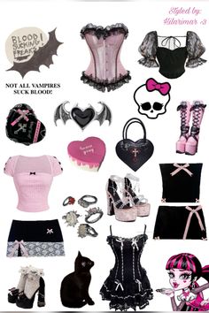 Draculara Inspired Outfits, Draculora Inspired Outfits, Draculaura Closet Cosplay, Monster High Style Clothes, Draculara Inspired Fit, Emo Costumes Halloween, Draculara Cosplay Outfit, Monster High Outfits Inspiration, Vampire Look Outfits