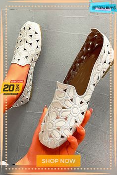 Floral Embroidered Slip On Casual Soft Loafers Fashion Shoes White Flat Slip-ons For Summer, White Pointed Toe Slip-ons For Summer, White Summer Loafers With Flat Heel, White Summer Loafers, White Slip-on Loafers, White Slip-on Loafers For Summer, White Flat Loafers For Summer, White Slip-on Loafers For Spring, Spring Embroidered Closed Toe Flats