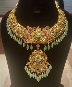 Saree Ceremony, Ruby Necklace Designs, Latest Gold Jewellery, 4 Necklace, Gold Jewelry Outfits