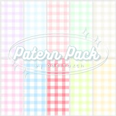 the pattern pack is in pastel colors and has a checkered design on it