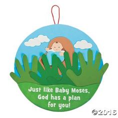 a paper ornament that says, just like baby moses god has a plan for you