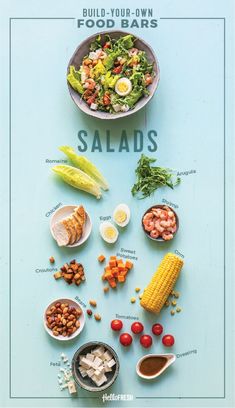 an image of salads on a table with the words build - your - own salads