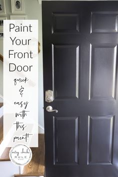 a black door with the words paint your front door