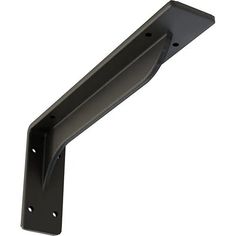 a black metal shelf bracket on a white background