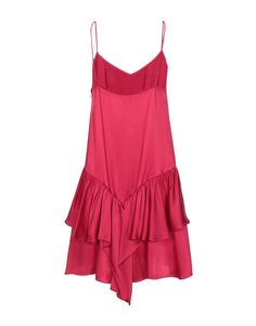 satin, frills, basic solid color, deep neckline, sleeveless, no pockets, side closure, zip, unlined, dress , Color: Fuchsia , Size: 2-4 Color Fuchsia, Deep Neckline, Dress For Short Women, Short Dress, No Frills, Stella Mccartney, Tank Top Fashion, Short Dresses, Size 2