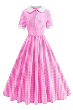 Stay classy with this Vintage 50s Plaid A-Line Dress!

 This women's midi-length trapeze dress is a vintage plaid and high-waisted outfit . It features a button-down design for a chic and timeless 1950s style . Made with premium materials , it is both comfortable and sturdy , to accompany you wherever you go! Its original cut , vibrant hue and neat design are perfect to complete any look. Treat yourself to this unique and timeless model that is sure to attract attention. 

 ✂ DRESS DETAILS



 Pin-Up Dress

 Hand washable

 Short sleeve




 Material: cotton blend




 Collar type: Turn-down collar



 Free Shipping 




 ✂ SIZE GUIDE

 For this Vintage Checked Trapeze Dress, our seamstress advises you to take your usual size.

 If necessary, refer to this table corresponding to the dimen Retro Gingham Dress With Buttons, Fitted Retro Plaid Dress For Spring, Fitted Plaid Dress With Button Closure For Spring, Fitted Plaid Dress With Button Closure For Summer, Fitted Spring Plaid Dress With Buttons, Fitted Plaid Dress With Buttons For Spring, Vintage Plaid Dress For Spring, Vintage Knee-length Plaid Dress For Spring, Fitted Vintage Plaid Dress For Spring