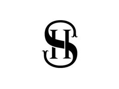 the letter s is made up of two letters, one in black and white with an elegant