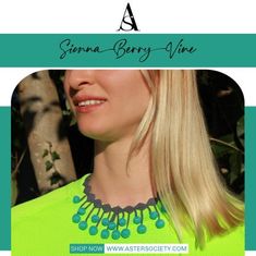 With its striking form and breathtaking color, the exquisitely detailed Sienna Berry Vine Necklace offers a bold, eye-catching piece of Oya artistry that you can wear all year long. Vines, Crochet Necklace, Crochet, How To Wear, Color