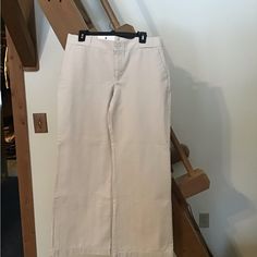 New With Tags, Cream Color, Wide-Leg Stretch Pants. 31” Inseam, 18” Across The Top, Each Leg 11.5” Wide. Gap Relaxed Fit Full Length Pants, Gap Full Length Relaxed Fit Pants, Gap Relaxed Fit Full-length Pants, Gap Cotton Wide Leg Bottoms, Gap Wide-leg Spring Pants, Gap Spring Wide-leg Pants, Spring Gap Wide-leg Pants, Gap Wide Leg Pants For Spring, Gap Stretch Straight Leg Pants