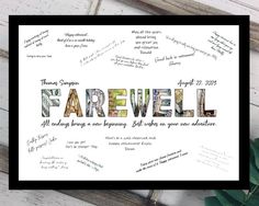 farewell card with the words farewell written in different languages