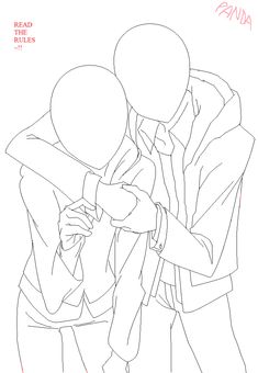 a drawing of two people hugging each other