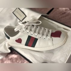 Heart Gucci Shoes Shoes Color, Gucci Shoes, Womens Shoes Sneakers, Limited Time, Shoes Sneakers, Color White, Gucci, Women Shoes, Sneakers