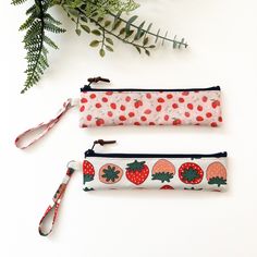 "Handmade  Strawberry Printed Cotton Fabric Thin Pencil Case Pouch  Slim Zipper Bag   Size: 7.5\" X 2\" Made by 100% Cotton All my products are handmade so the actual size may vary by about 0.1 inch.  For me, the pinnacle of my travel plans is the quest to discover a local fabric store. This mission is not limited to America alone; it extends to Asia and Europe as well.  The pursuit of finding that unique and exceptional fabric ignites a sense of elation within me, akin to finding a precious tre Pencil Case Pouch, Printed Cotton Fabric, Strawberry Print, Green Dot, Create Words, My Travel, Dotted Fabric, Zipper Bag, Purse Pouch