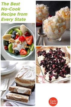 the best no - cook recipe from every state includes desserts, ice cream and fruit