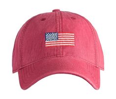 Deep fitting and pre-washed 100% cotton 6 panel baseball cap Needlepoint embroidery White sailcloth adjustable back strap with brass clasp One size fits all American Flag Kids, American Flag Hat, Flag Hat, Sailing Outfit, Cute Hats, Cool Hats, Red Hats, Baseball Hat, Ball Cap