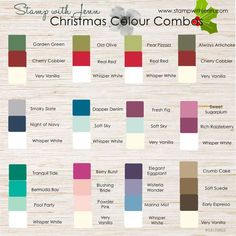 the christmas color combo is shown in different colors