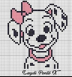 a cross stitch pattern with the face of a dog