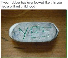 a rock with the word yes written on it