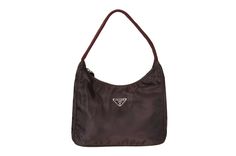 "SOLD Authentic vintage Prada tessuto mini hobo bag. -Nylon fabric -Dark brown color -Made in Italy -Excellent vintage condition. Minor scuffing on triangle plaque as shown on pictures. No odor.  Dimensions:  Height: 6\" (11 3/4 with strap) Width: 7 3/4 Depth: 2 3/4 Colors can differ from one monitor to another. Please feel free to contact me if you have any question about this bag - I'm happy to help!" Mini Hobo Bag, Vintage Prada, Prada Nylon, Hobo Handbag, Dark Brown Color, 90s 2000s, Mini Purse, Hobo Handbags, Nylon Bag