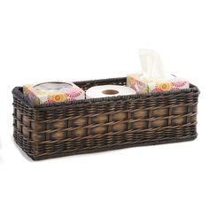 PRICES MAY VARY. Antique Walnut Brown, Outside Dims: 16"L x 6"W x 5"H, Inside Dims: 14.5"L" x 4.5"W" x 4.5"H (basket is handcrafted using natural materials, therefore item may vary in color and size) This bathroom storage basket is designed to be your ultimate in functional design. It’s just the right size for over the toilet storage or general bathroom organization. It’s also perfect for any decorative use. Bathroom storage bin holds a box of tissues and a roll of paper side by side. Also works Toilet Tank Basket, Easy Bathroom Organization, Wicker Laundry Hamper, Produce Baskets, Bathroom Counter Organization, Pantry Baskets, Bathroom Basket Storage, Trash Containers, Plumbing Repair