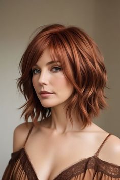 2024's Trendiest Lob Haircuts: Styles for Fine, Thick, Straight Hair & More Kadeřnické Trendy, Hair Color Auburn, Lob Haircut, Auburn Hair, Copper Hair, Haircuts For Fine Hair, Hair Game, Great Hair, Hair Dos