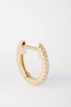 STONE AND STRAND's earrings are designed to be mixed and matched, so you can curate a truly bespoke ear stack. This dainty hoop is cast from gold and traced with a row of sparkling, conflict-free diamonds. -- Round-cut G-H SI-I diamonds, total weight: 0.07-carats - Post fastening for pierced ears - NET-A-PORTER is a certified member of the Responsible Jewellery Council - Imported Minimalist Hoop Jewelry With Pave Setting, Minimalist Hoop Jewelry With Single Cut Diamonds, Minimalist Yellow Gold Diamond Cartilage Earrings, White Diamond Huggie Earring, Yellow Gold Diamond Cartilage Earrings, Dainty Huggie Diamond Jewelry, 14k Gold Hoop Diamond Earrings With Pavé Setting, Minimalist Diamond Huggie Earrings With Pave Setting, 14k Gold Hoop Diamond Earrings With Pave Setting