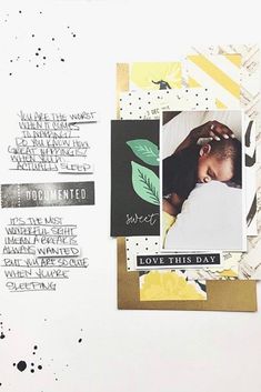 a scrapbook page with an image of a woman's face